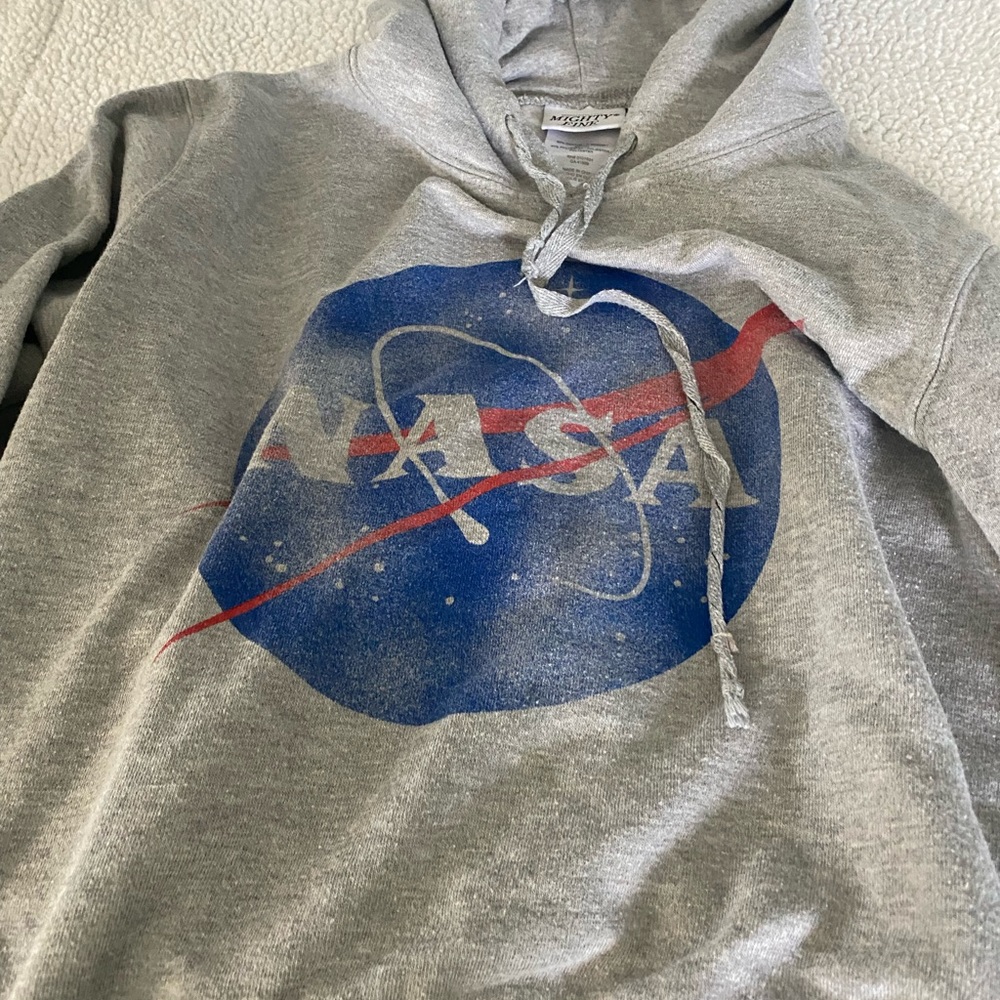 Might fine NASA size large gray hoodie
